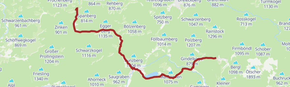 Route map: OÖ Mariazellerweg: A: 6. Etappe: Maria Seesal